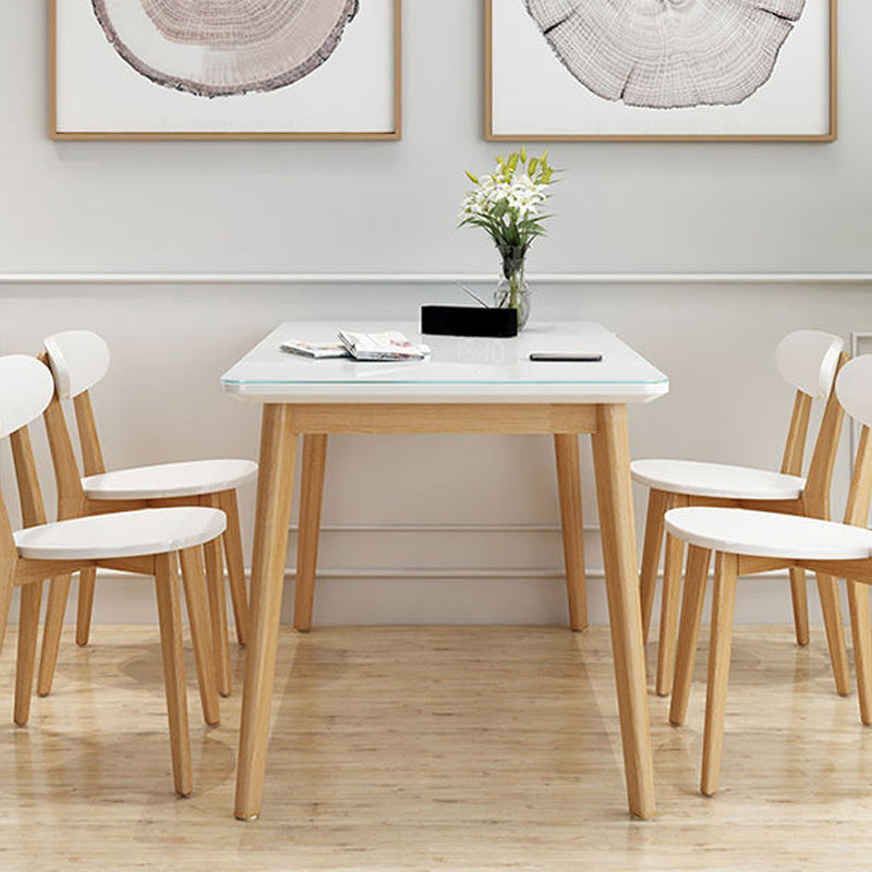 Weißer Steinspitze Esstisch Mitte des Jahrhunderts moderner Tisch mit 4 Beinen