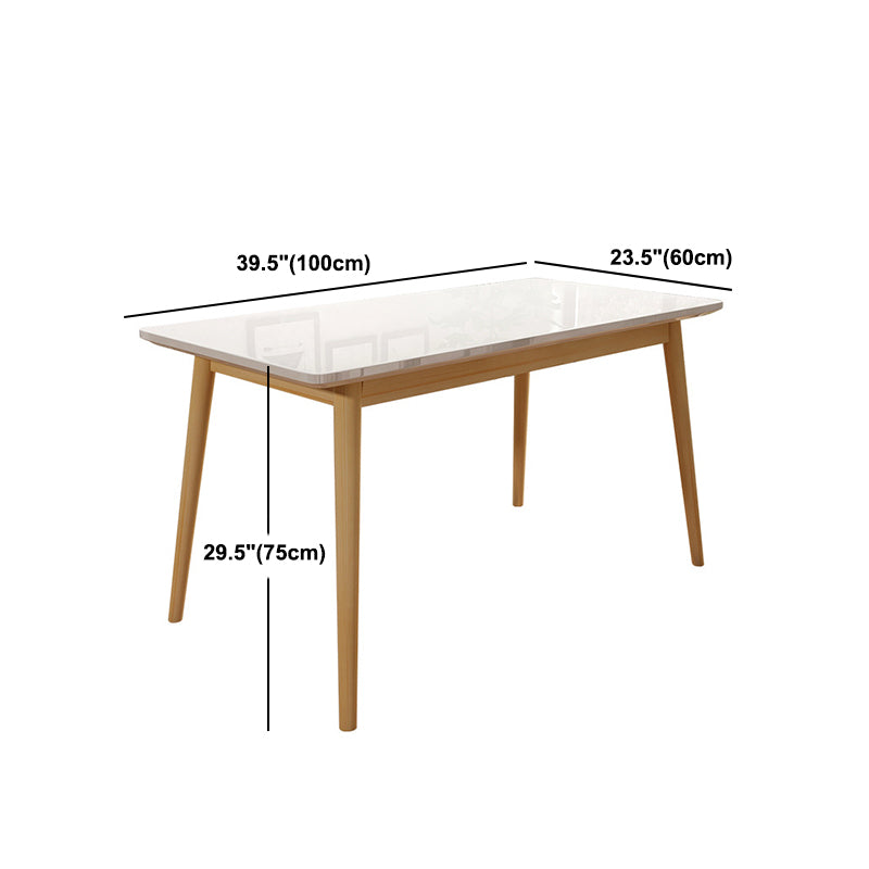 Weißer Steinspitze Esstisch Mitte des Jahrhunderts moderner Tisch mit 4 Beinen