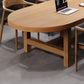 Pine Wood Top Dining Table Modern Oval Table with Double Pedestal Base Clearhalo 'Dining Tables & Seating' 'Dining Tables' 'dining_table' 'furn' 'furn_dining_table' 'Furniture' 'Kitchen & Dining Furniture' 5543284