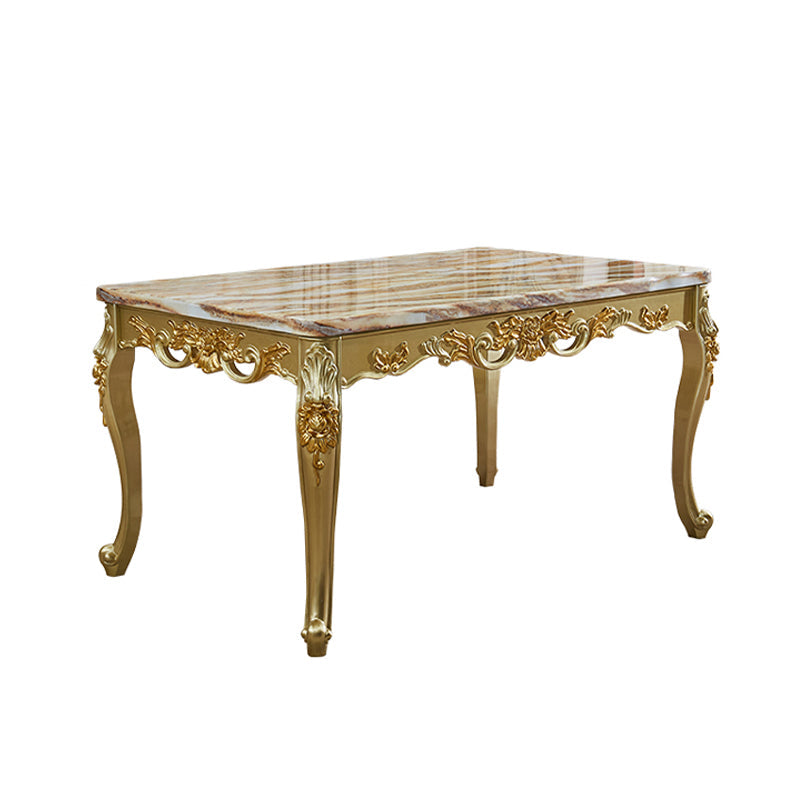 Mesa de comedor de mesa de mármol Top Rectangle con 4 patas de madera