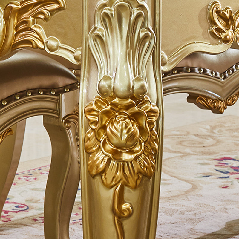 Mesa de comedor de mesa de mármol Top Rectangle con 4 patas de madera