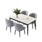 White Stone Top Dining Table Contemporary Rectangle Dining Table with 4 Legs Clearhalo 'Dining Tables & Seating' 'Dining Tables' 'dining_table' 'furn' 'furn_dining_table' 'Furniture' 'Kitchen & Dining Furniture' 5543310