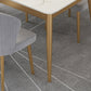 White Stone Top Dining Table Contemporary Rectangle Dining Table with 4 Legs Clearhalo 'Dining Tables & Seating' 'Dining Tables' 'dining_table' 'furn' 'furn_dining_table' 'Furniture' 'Kitchen & Dining Furniture' 5543312