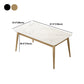 White Stone Top Dining Table Contemporary Rectangle Dining Table with 4 Legs Clearhalo 'Dining Tables & Seating' 'Dining Tables' 'dining_table' 'furn' 'furn_dining_table' 'Furniture' 'Kitchen & Dining Furniture' 5543322