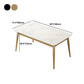White Stone Top Dining Table Contemporary Rectangle Dining Table with 4 Legs Clearhalo 'Dining Tables & Seating' 'Dining Tables' 'dining_table' 'furn' 'furn_dining_table' 'Furniture' 'Kitchen & Dining Furniture' 5543323
