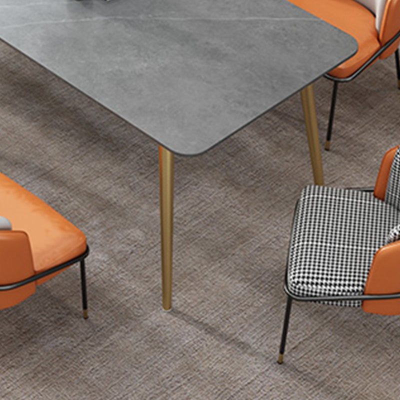 Gray Stone Top Dining Table Contemporary Dining Table with 4 Legs Clearhalo 'Dining Tables & Seating' 'Dining Tables' 'dining_table' 'furn' 'furn_dining_table' 'Furniture' 'Kitchen & Dining Furniture' 5543344