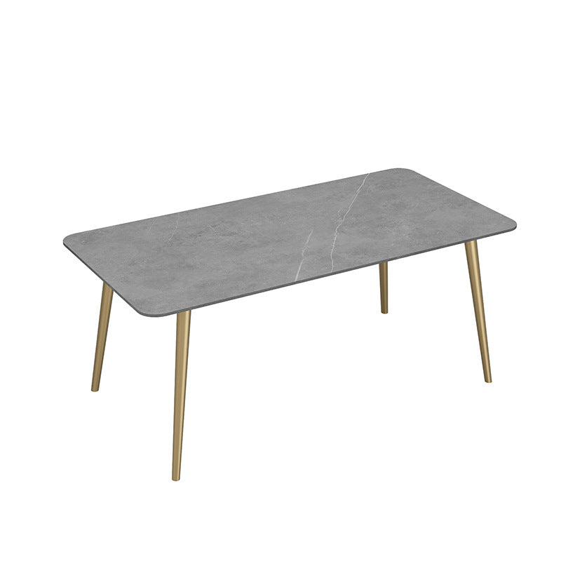 Gray Stone Top Dining Table Contemporary Dining Table with 4 Legs Without Chairs Clearhalo 'Dining Tables & Seating' 'Dining Tables' 'dining_table' 'furn' 'furn_dining_table' 'Furniture' 'Kitchen & Dining Furniture' 5543345