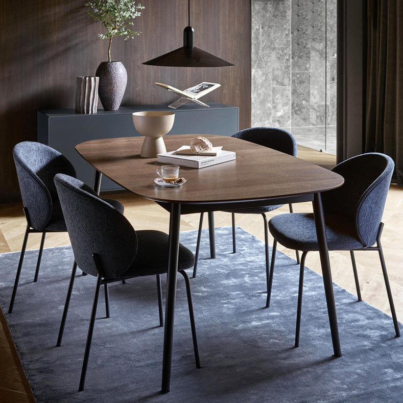 モダンアームレスダイニングチェアブラックメタルレッグホームダイニングサイドチェア