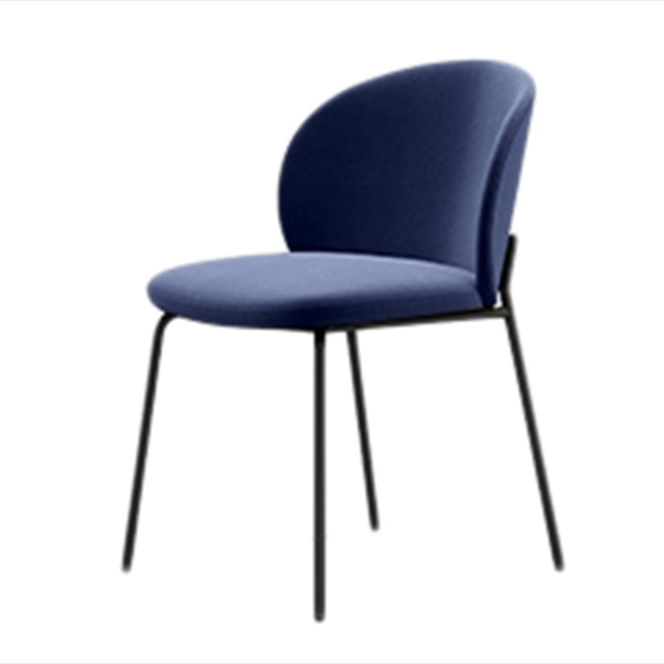 モダンアームレスダイニングチェアブラックメタルレッグホームダイニングサイドチェア