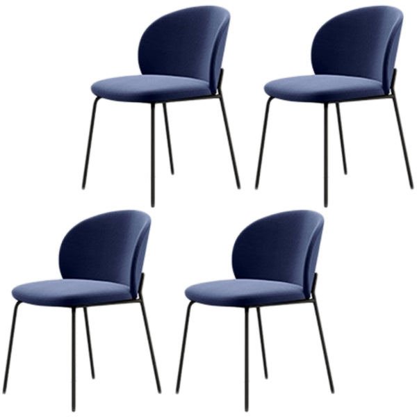 モダンアームレスダイニングチェアブラックメタルレッグホームダイニングサイドチェア