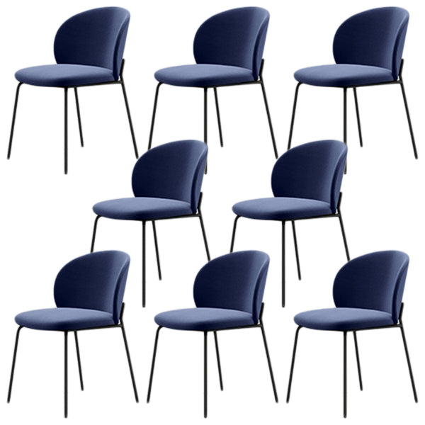 モダンアームレスダイニングチェアブラックメタルレッグホームダイニングサイドチェア