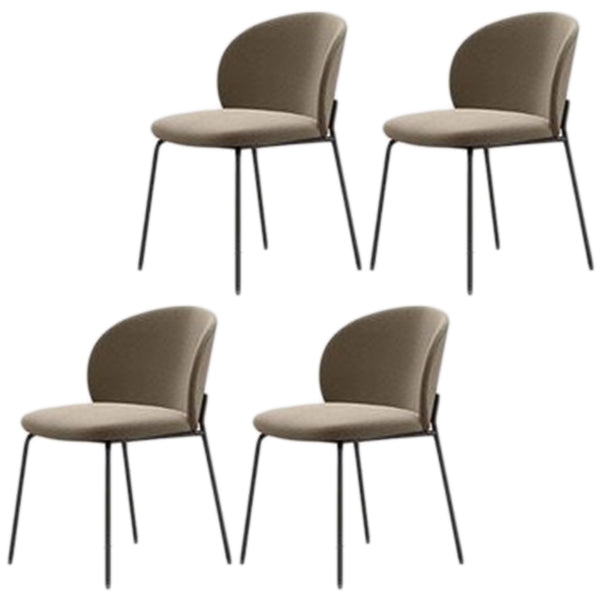 モダンアームレスダイニングチェアブラックメタルレッグホームダイニングサイドチェア