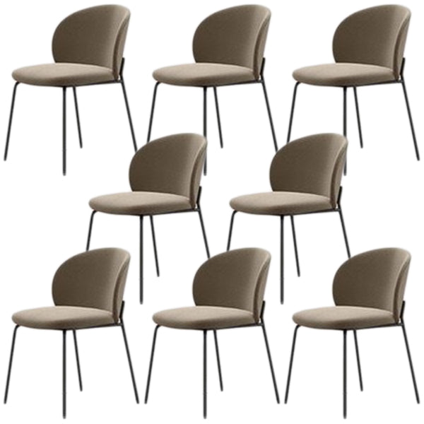 モダンアームレスダイニングチェアブラックメタルレッグホームダイニングサイドチェア