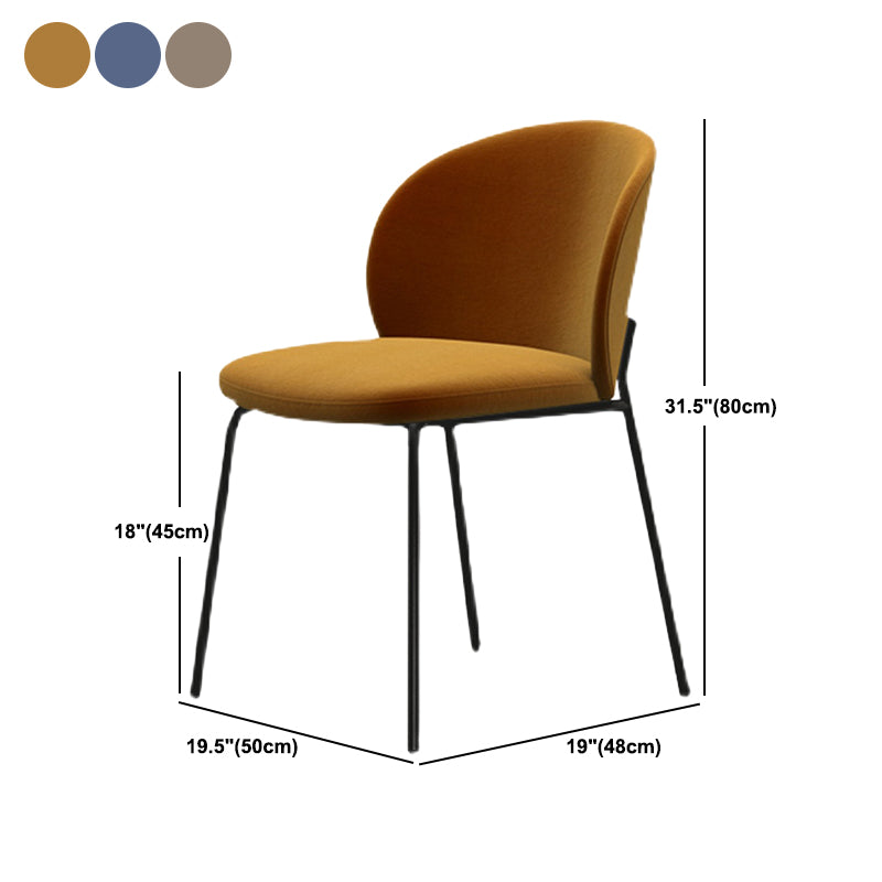 モダンアームレスダイニングチェアブラックメタルレッグホームダイニングサイドチェア
