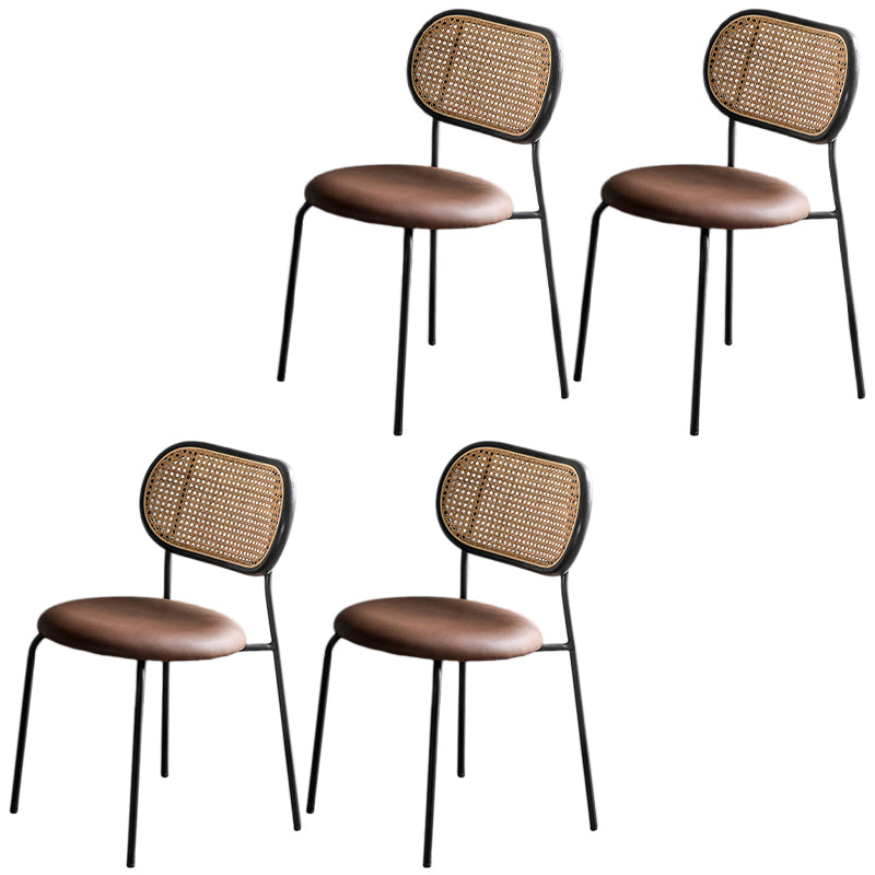 Tapicería de piel sintética que cena la parte posterior abierta sin brazos moderna de las sillas que cena la silla lateral