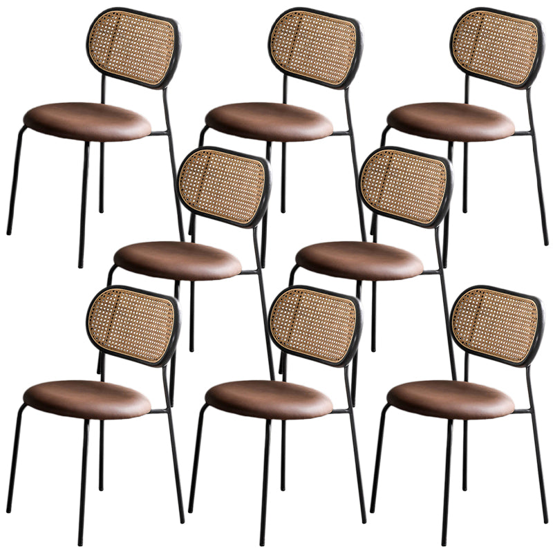 Tapicería de piel sintética que cena la parte posterior abierta sin brazos moderna de las sillas que cena la silla lateral