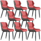 Faux Leather Armless Dining Chairs Modern Steel Legs Dining Side Chair