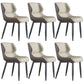 Faux Leather Armless Dining Chairs Modern Steel Legs Dining Side Chair
