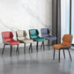 Faux Leather Armless Dining Chairs Modern Steel Legs Dining Side Chair