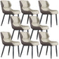 Faux Leather Armless Dining Chairs Modern Steel Legs Dining Side Chair