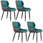 Faux Leather Armless Dining Chairs Modern Steel Legs Dining Side Chair