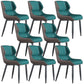 Faux Leather Armless Dining Chairs Modern Steel Legs Dining Side Chair