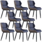 Faux Leather Armless Dining Chairs Modern Steel Legs Dining Side Chair