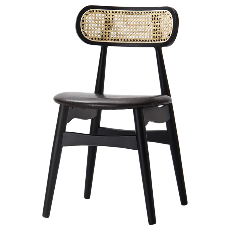 Oak Solid Wood Dining Side Chair Contemporary Armless Dining Chairs Black 1 Piece Clearhalo 'Dining Chairs' 'Dining Tables & Seating' 'dining_chair' 'furn' 'furn_dining_chair' 'Furniture' 'Kitchen & Dining Furniture' 5543439