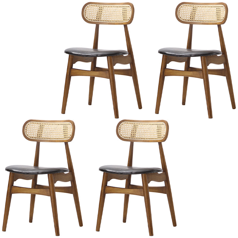 Oak Solid Wood Dining Side Chair Contemporary Armless Dining Chairs Walnut 4 Piece Set Clearhalo 'Dining Chairs' 'Dining Tables & Seating' 'dining_chair' 'furn' 'furn_dining_chair' 'Furniture' 'Kitchen & Dining Furniture' 5543463