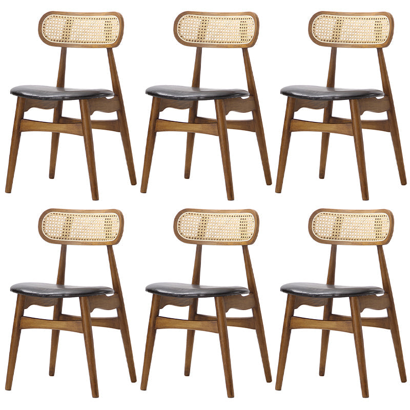 Oak Solid Wood Dining Side Chair Contemporary Armless Dining Chairs Walnut 6 Piece Set Clearhalo 'Dining Chairs' 'Dining Tables & Seating' 'dining_chair' 'furn' 'furn_dining_chair' 'Furniture' 'Kitchen & Dining Furniture' 5543464