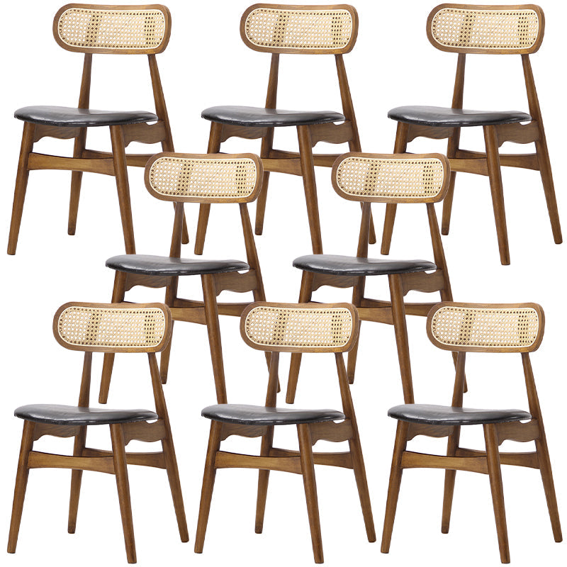 Oak Solid Wood Dining Side Chair Contemporary Armless Dining Chairs Walnut 8 Piece Set Clearhalo 'Dining Chairs' 'Dining Tables & Seating' 'dining_chair' 'furn' 'furn_dining_chair' 'Furniture' 'Kitchen & Dining Furniture' 5543465