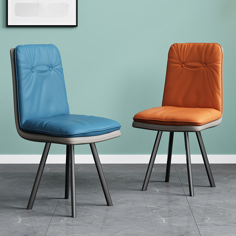 Sedie da pranzo moderne senza braccio in pelle finta sedia da pranzo parsons