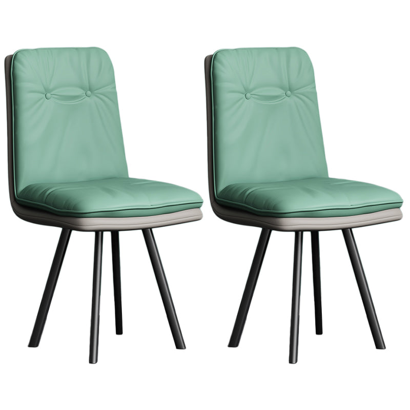 Sedie da pranzo moderne senza braccio in pelle finta sedia da pranzo parsons