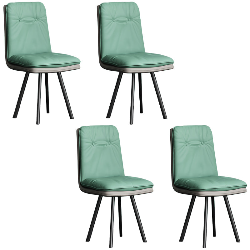 Sedie da pranzo moderne senza braccio in pelle finta sedia da pranzo parsons