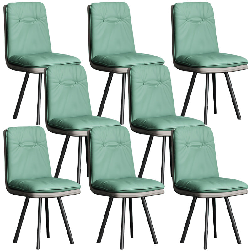 Sedie da pranzo moderne senza braccio in pelle finta sedia da pranzo parsons