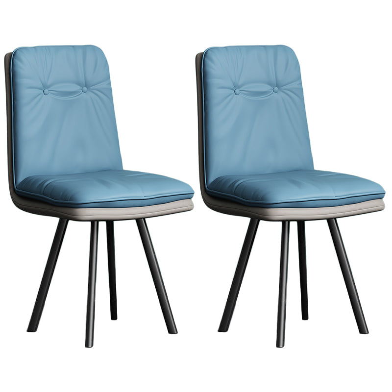 Sedie da pranzo moderne senza braccio in pelle finta sedia da pranzo parsons