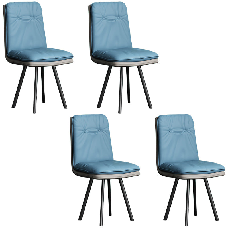 Sedie da pranzo moderne senza braccio in pelle finta sedia da pranzo parsons