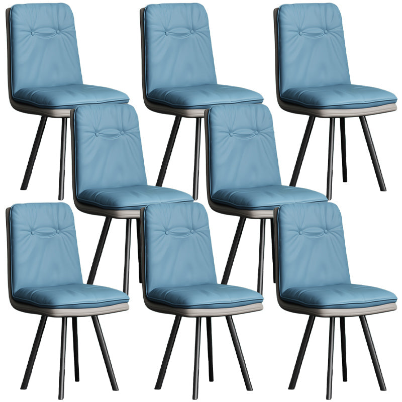 Sedie da pranzo moderne senza braccio in pelle finta sedia da pranzo parsons