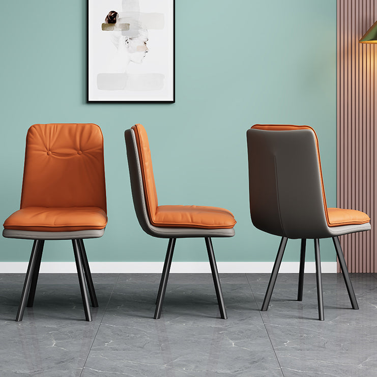 Sedie da pranzo moderne senza braccio in pelle finta sedia da pranzo parsons