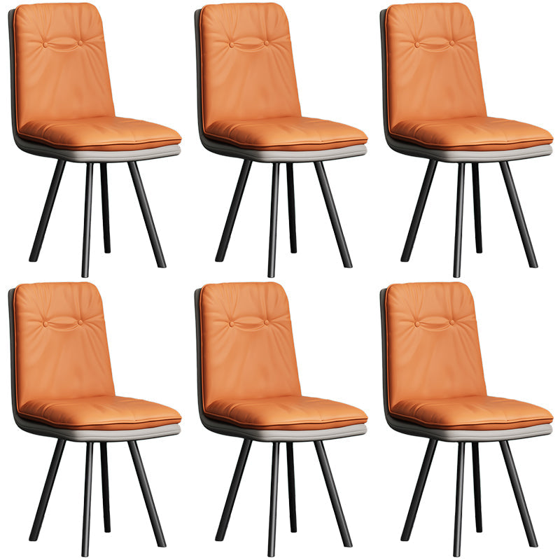 Sedie da pranzo moderne senza braccio in pelle finta sedia da pranzo parsons