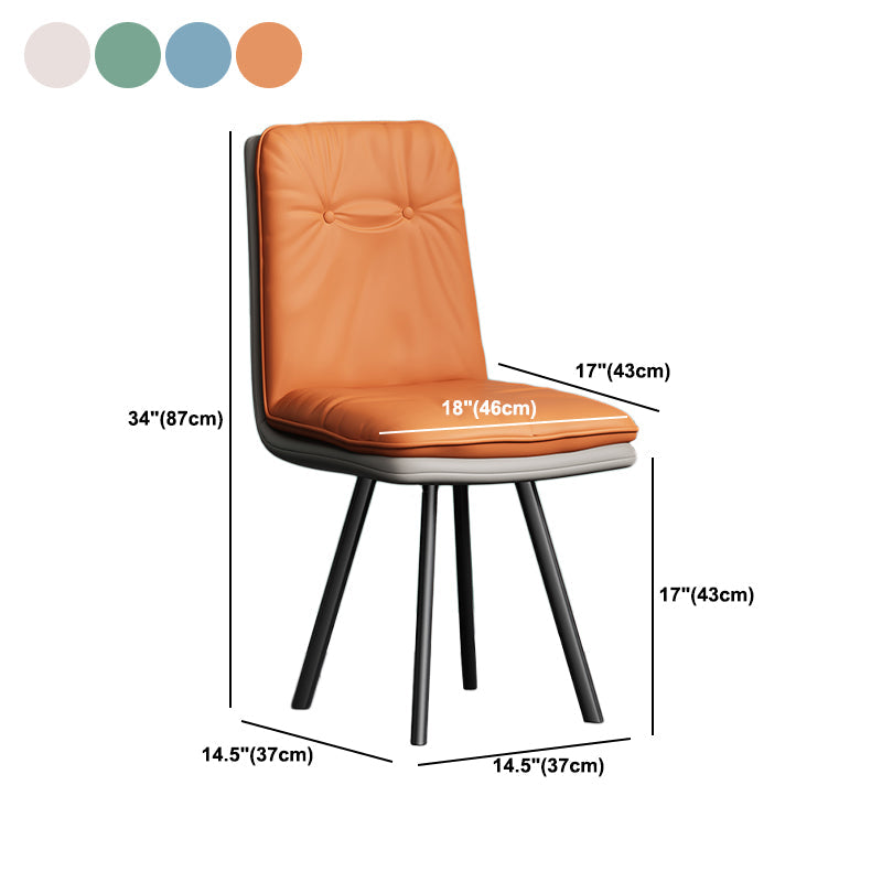 Sedie da pranzo moderne senza braccio in pelle finta sedia da pranzo parsons