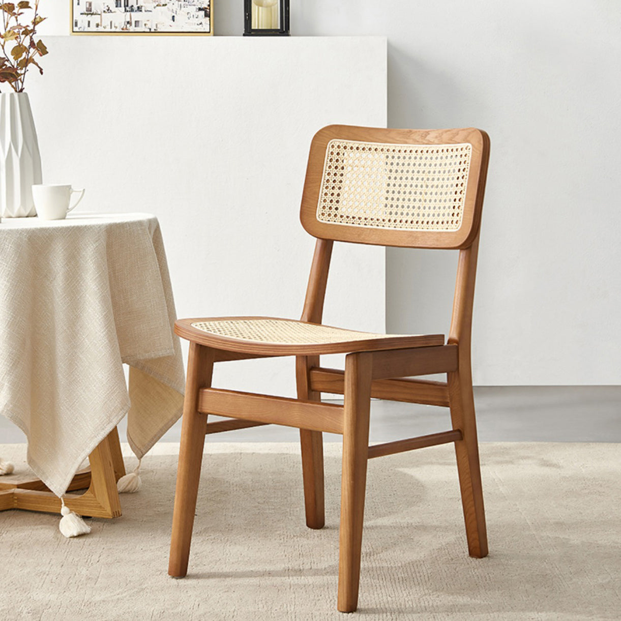 Sedie da pranzo in stile tradizionale sedie aperte a bracciale con gambe in legno per la casa