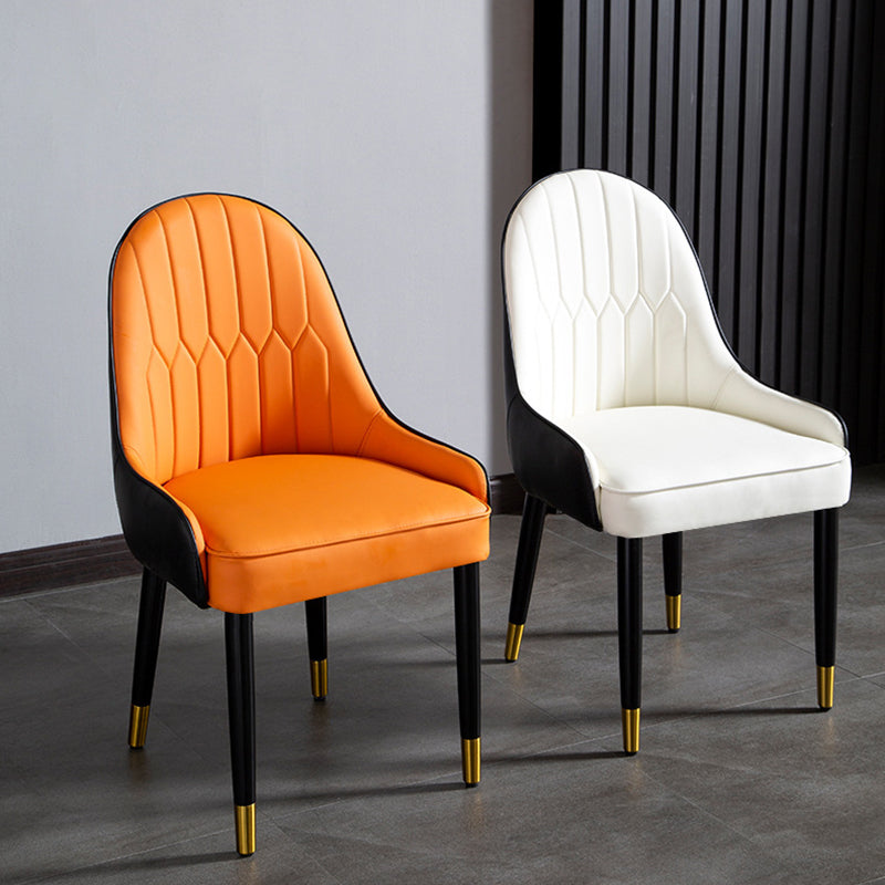 Faux Leather Armless Dining Chairs Glam Dining Side Chair for Home Clearhalo 'Dining Chairs' 'Dining Tables & Seating' 'dining_chair' 'furn' 'furn_dining_chair' 'Furniture' 'Kitchen & Dining Furniture' 5543526