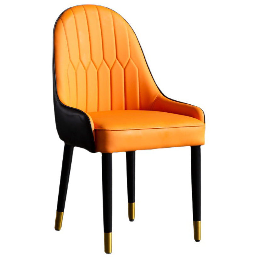 Faux Leather Armless Dining Chairs Glam Dining Side Chair for Home Clearhalo 'Dining Chairs' 'Dining Tables & Seating' 'dining_chair' 'furn' 'furn_dining_chair' 'Furniture' 'Kitchen & Dining Furniture' 5543532