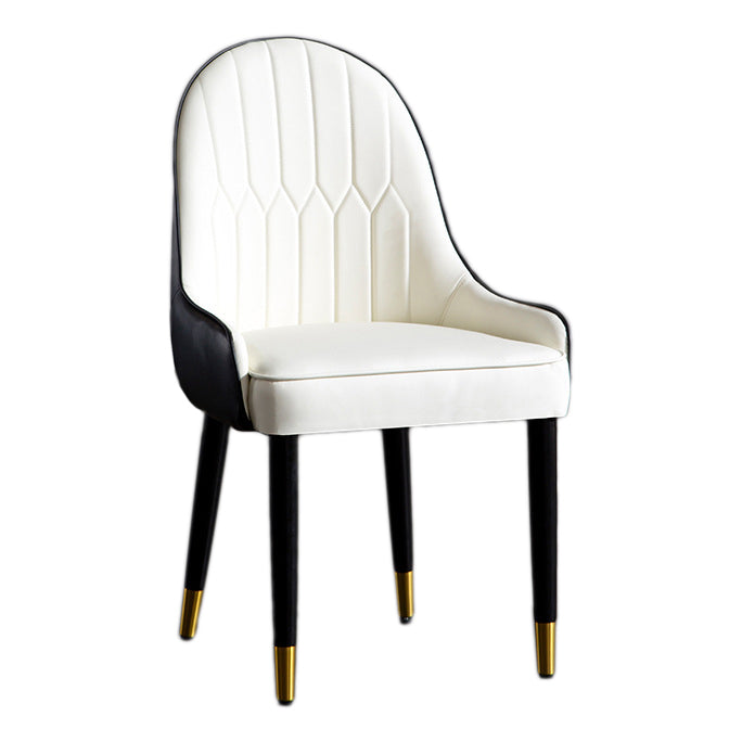 Faux Leather Armless Dining Chairs Glam Dining Side Chair for Home Clearhalo 'Dining Chairs' 'Dining Tables & Seating' 'dining_chair' 'furn' 'furn_dining_chair' 'Furniture' 'Kitchen & Dining Furniture' 5543543