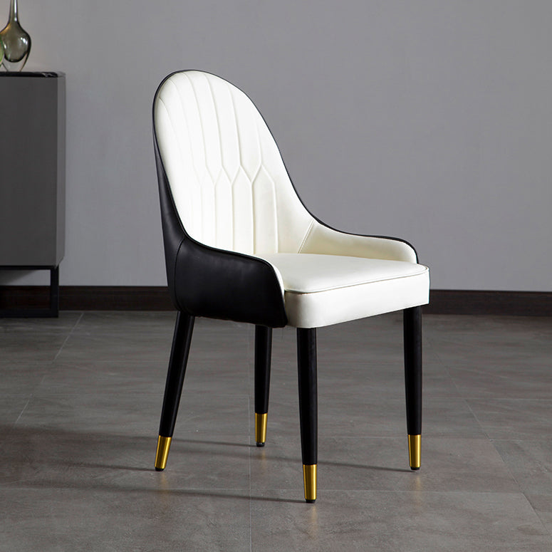 Faux Leather Armless Dining Chairs Glam Dining Side Chair for Home Clearhalo 'Dining Chairs' 'Dining Tables & Seating' 'dining_chair' 'furn' 'furn_dining_chair' 'Furniture' 'Kitchen & Dining Furniture' 5543545