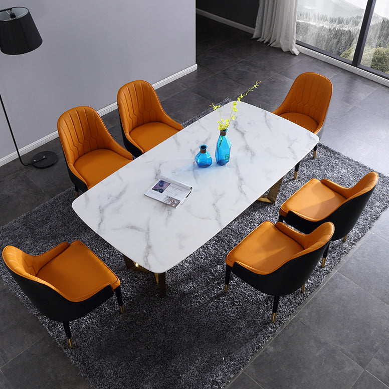 Faux Leather Armless Dining Chairs Glam Dining Side Chair for Home Clearhalo 'Dining Chairs' 'Dining Tables & Seating' 'dining_chair' 'furn' 'furn_dining_chair' 'Furniture' 'Kitchen & Dining Furniture' 5543547