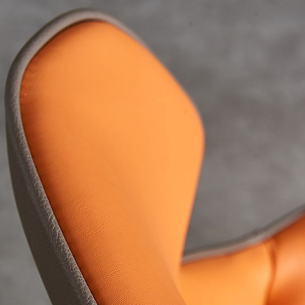 フェイクレザーとメタルアームレスダイニングチェアモダンサイドチェア