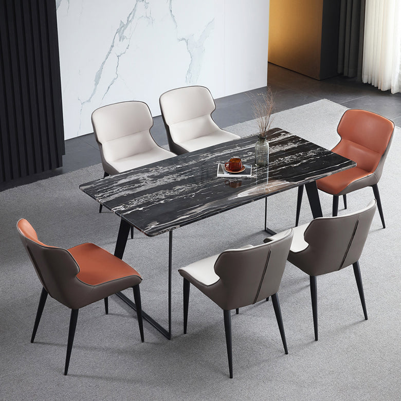 Set di sedie laterali contemporanee set di sedie laterali in pelle finta per cucina