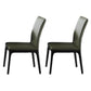 Contemporary Dining Chair Faux Leather and Wood Side Chair for Home